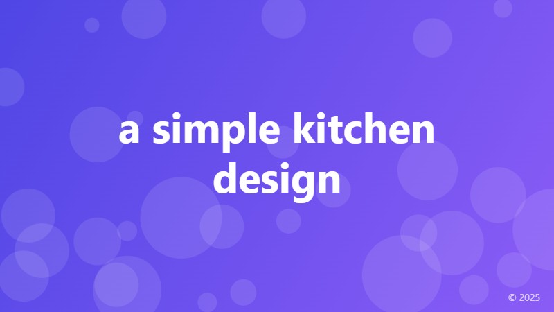 a simple kitchen design