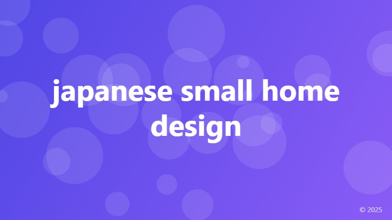 japanese small home design