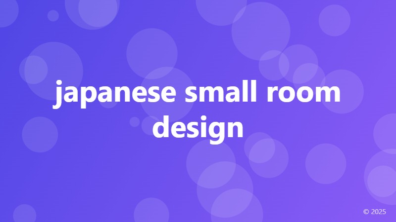 japanese small room design