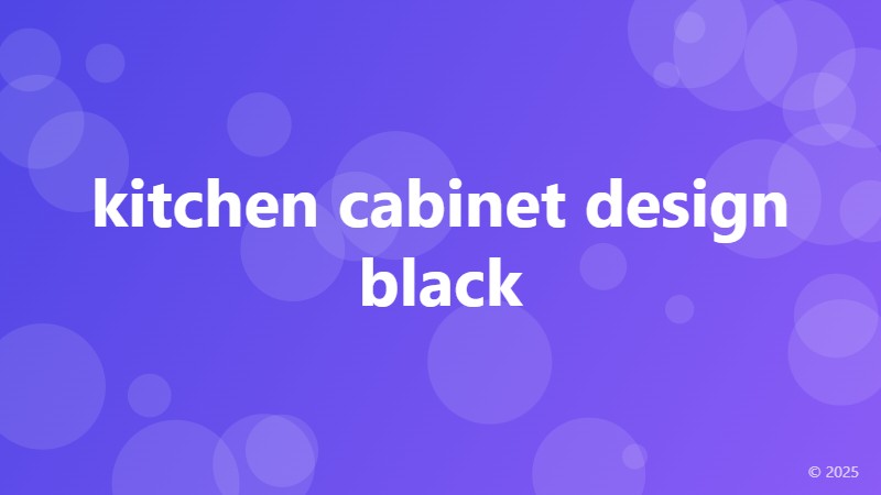 kitchen cabinet design black
