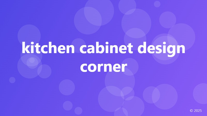 kitchen cabinet design corner