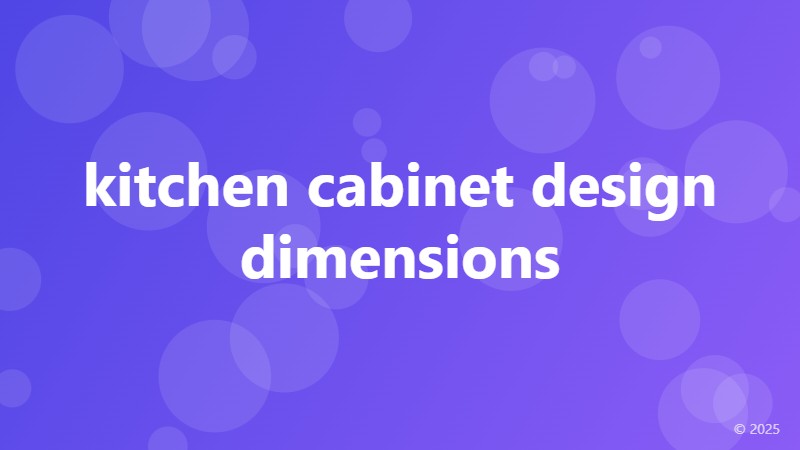 kitchen cabinet design dimensions