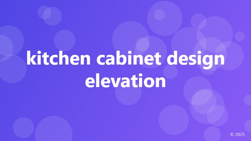 kitchen cabinet design elevation