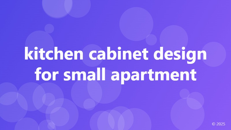 kitchen cabinet design for small apartment