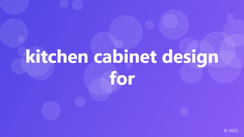 kitchen cabinet design for