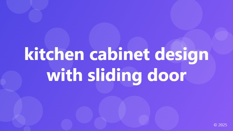 kitchen cabinet design with sliding door
