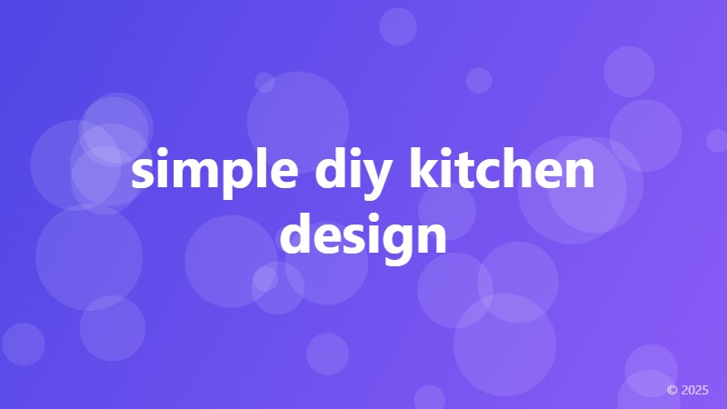 simple diy kitchen design