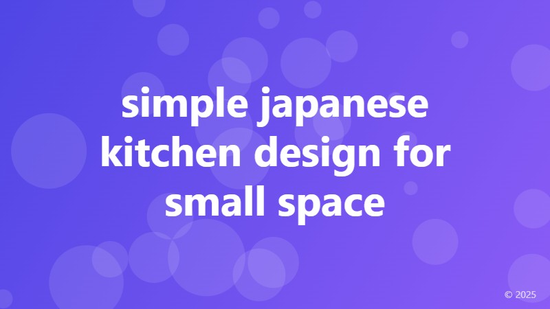 simple japanese kitchen design for small space