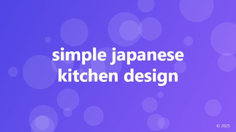 simple japanese kitchen design
