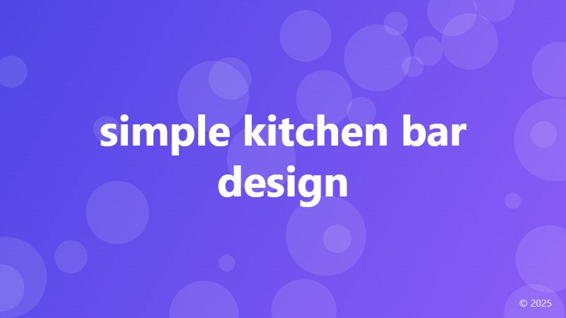 simple kitchen bar design
