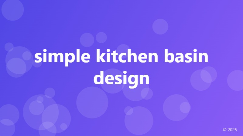 simple kitchen basin design