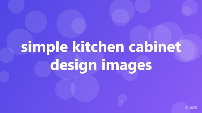 simple kitchen cabinet design images