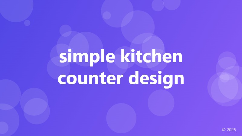 simple kitchen counter design