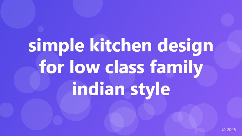 simple kitchen design for low class family indian style