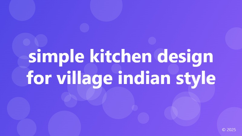 simple kitchen design for village indian style