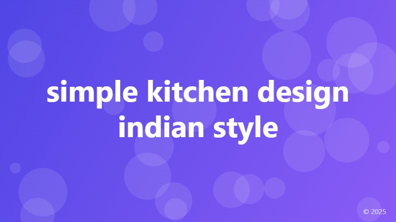 simple kitchen design indian style
