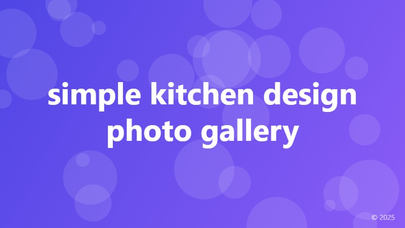 simple kitchen design photo gallery