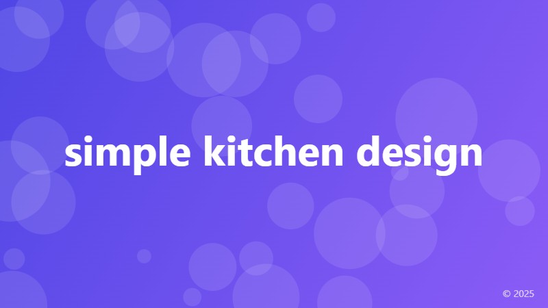 simple kitchen design