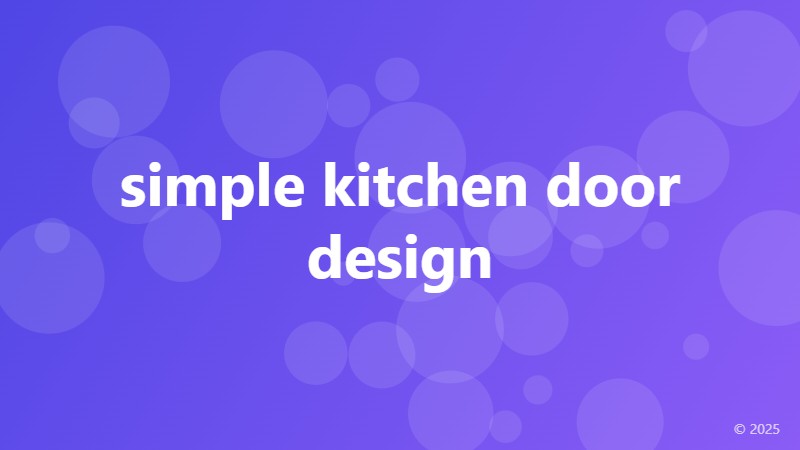 simple kitchen door design