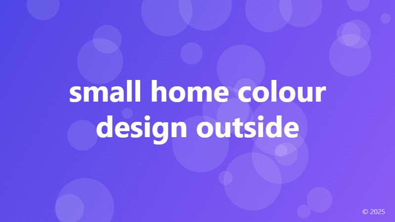 small home colour design outside