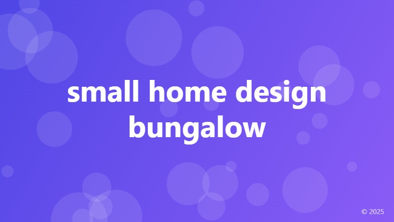 small home design bungalow