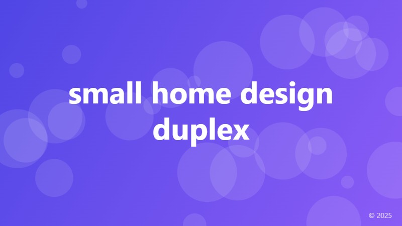 small home design duplex