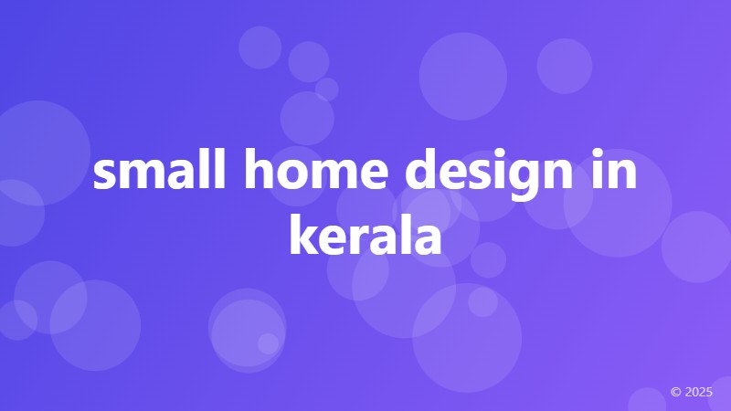 small home design in kerala