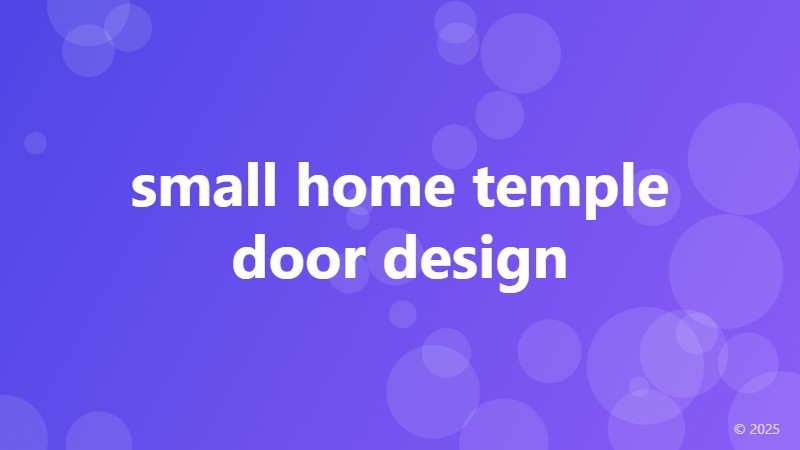 small home temple door design