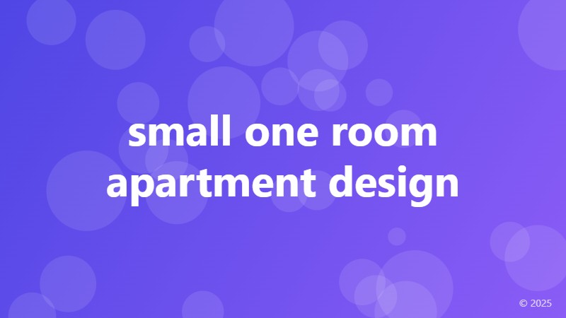small one room apartment design
