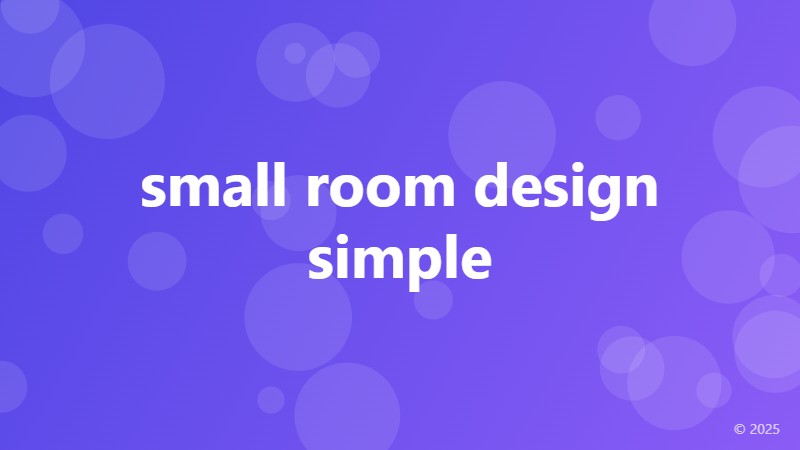 small room design simple